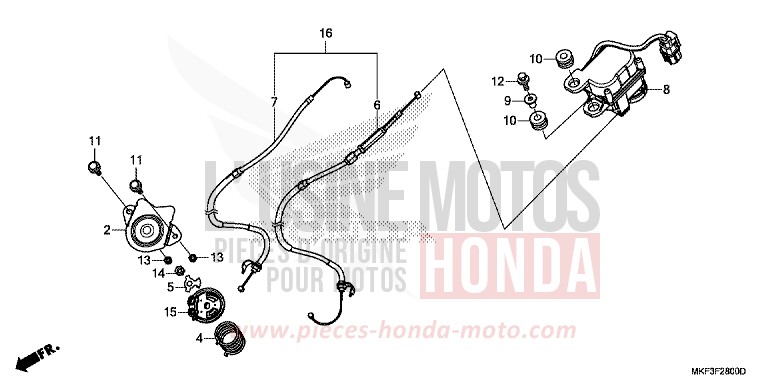 SERVO-MOTEUR de CBR1000RR SP SP1 SP2 GRAND PRIX RED (R380X) 2018